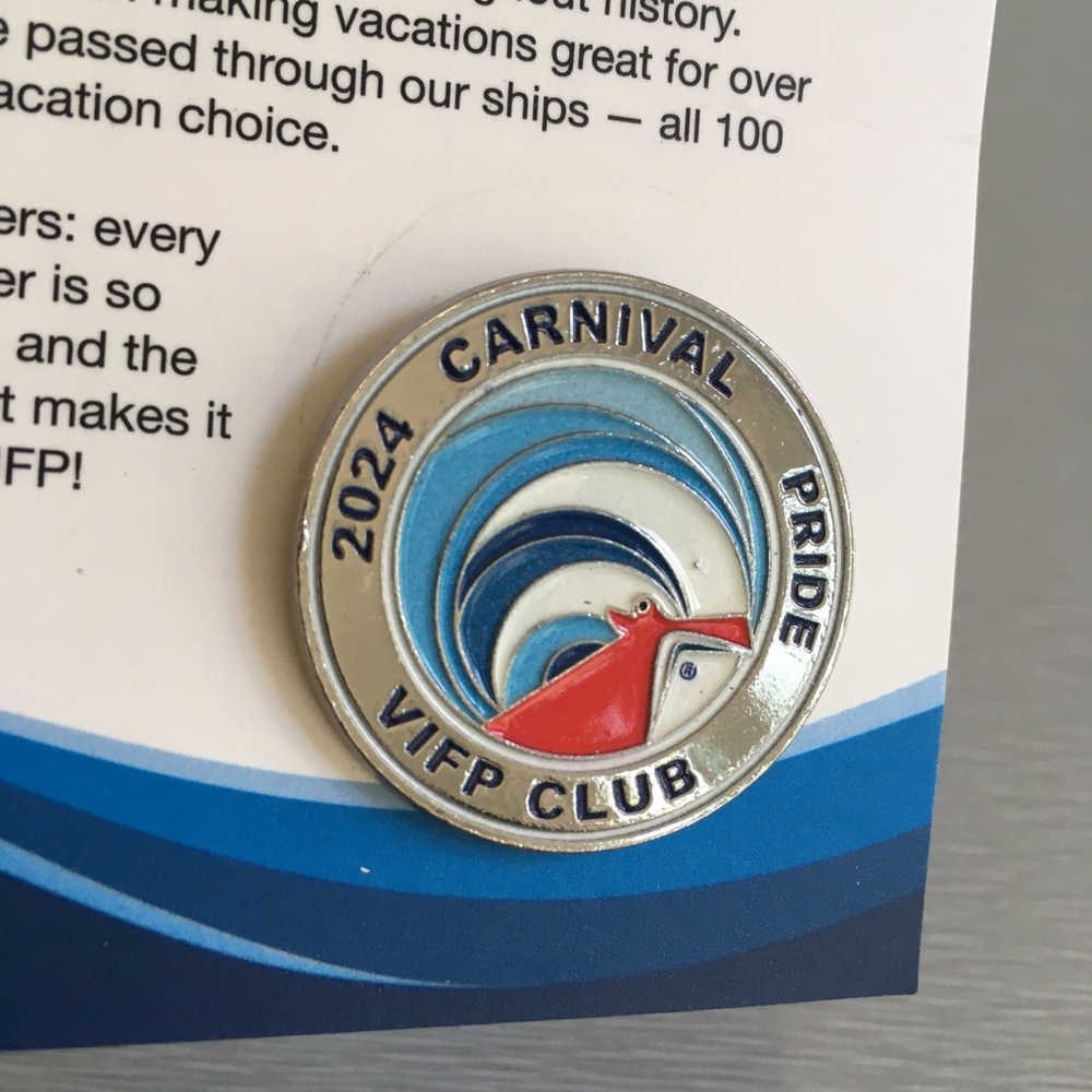 NEW! Carnival Cruise Line Pride 2024 VIFP Club Platinum Level Lapel Pin Loyalty